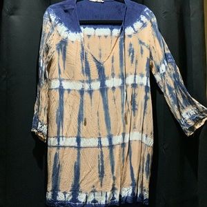 Crinkle Tie-Dye Tunic Dress